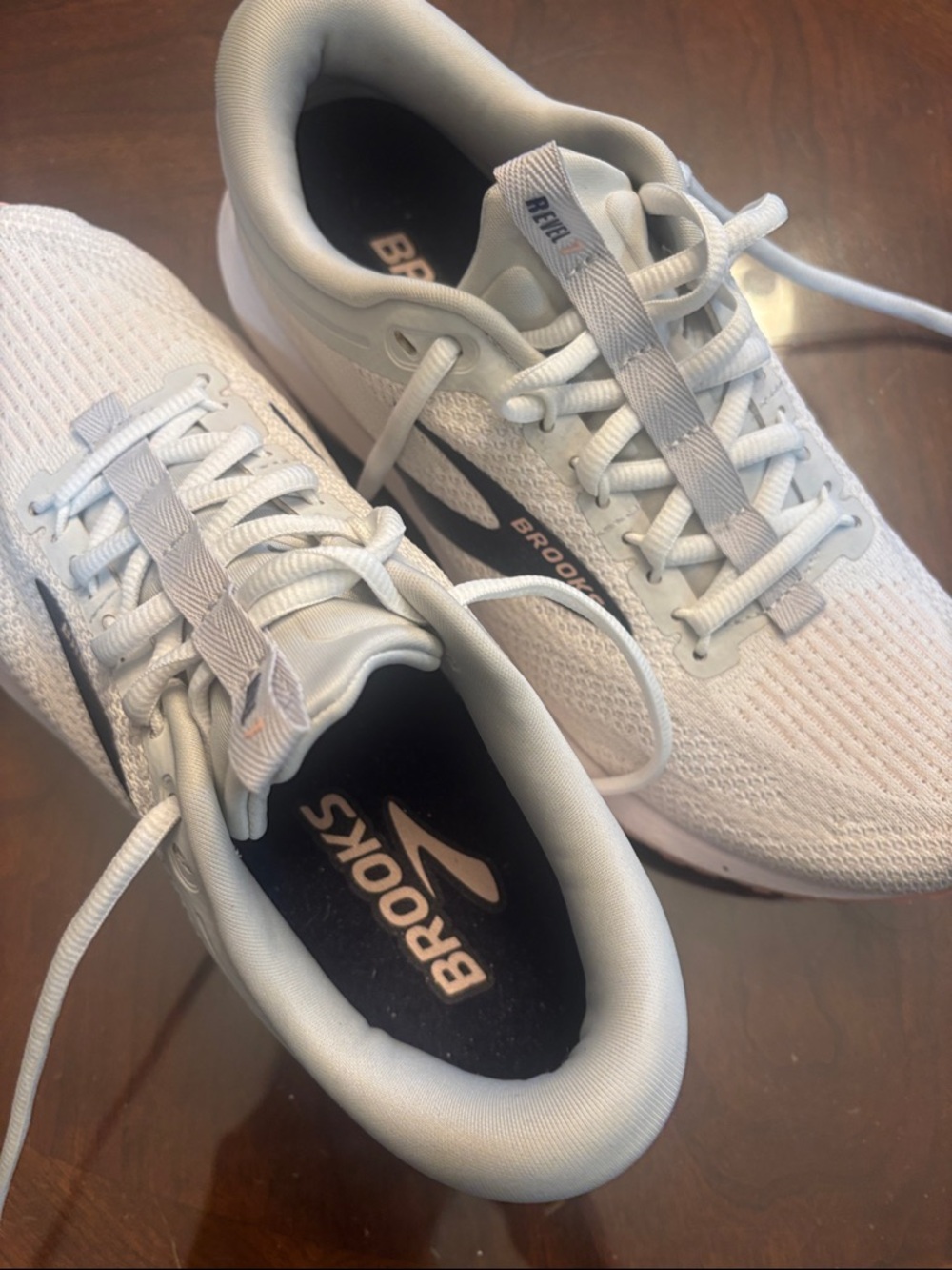 Brooks Women's Pale Gray Mesh Athletic Sneakers - Picture 2 of 5